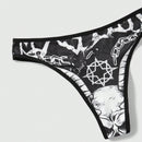 ROMWE Goth Conjunto De Lenceria Con Estampado De Calavera Para Mujer