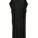 Vestido aplique de manga murcielago
