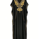 Vestido aplique de manga murcielago