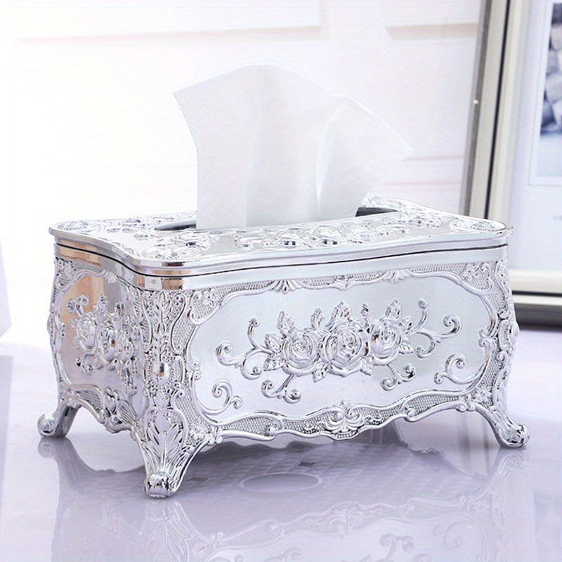Cubierta Elegante para Caja de Pañuelos de Estilo Europeo - Rectangular, Porta Servilletas Decorativo para Baño, Sala de Estar y Mesa de Café