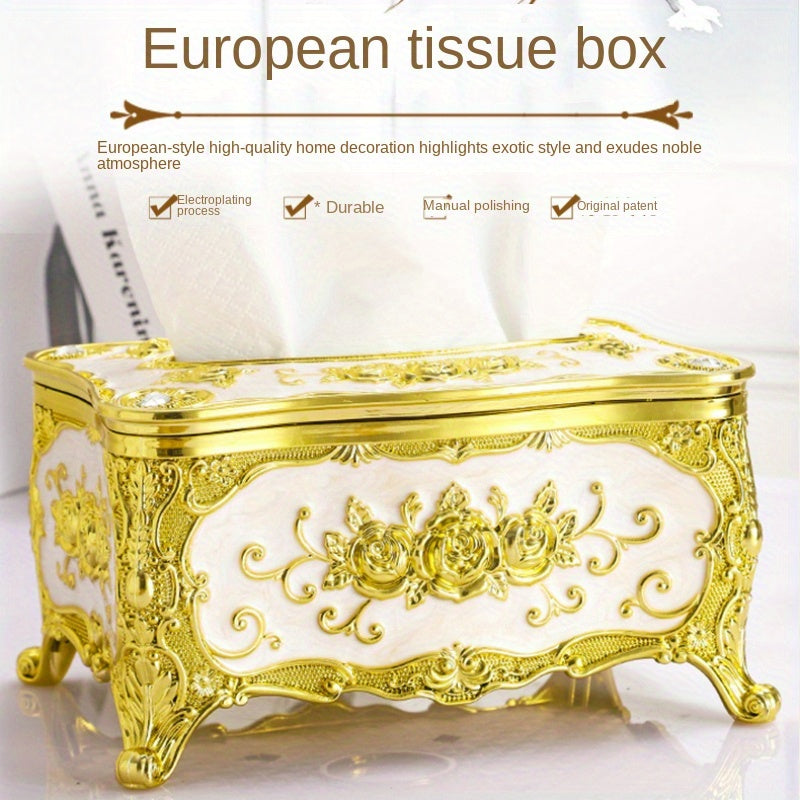 Cubierta Elegante para Caja de Pañuelos de Estilo Europeo - Rectangular, Porta Servilletas Decorativo para Baño, Sala de Estar y Mesa de Café
