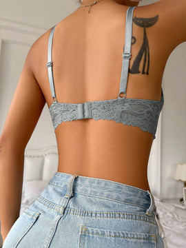 Ropa Interior Femenina Con Sujetador De Aros Y Encaje Floral