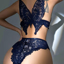 Set de lenceria con encaje floral con diseno de mariposa