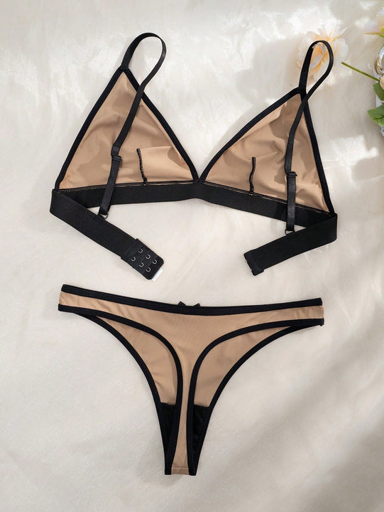 Set de lenceria unido en contraste