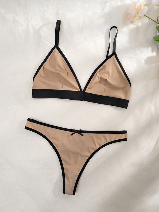 Set de lenceria unido en contraste