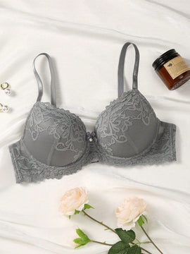 Ropa Interior Femenina Con Sujetador De Aros Y Encaje Floral