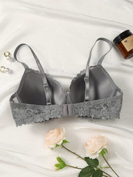 Ropa Interior Femenina Con Sujetador De Aros Y Encaje Floral