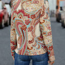EMERY ROSE Blusa cruzada con estampado de paisley de cuello cruzado