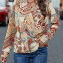 EMERY ROSE Blusa cruzada con estampado de paisley de cuello cruzado