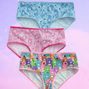 ROMWE X Care Bears 3 Piezas De Boxers Cortos Para Mujer Con Estampado De Oso De Dibujos Animados