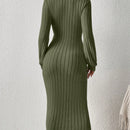 Frenchy Vestido ajustado de cuello cisne de manga farol sin cinturon