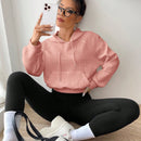 Ezwear capucha con bolsillo de canguro de manga raglan con cordon