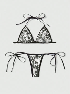 Set de lenceria con estampado de figura