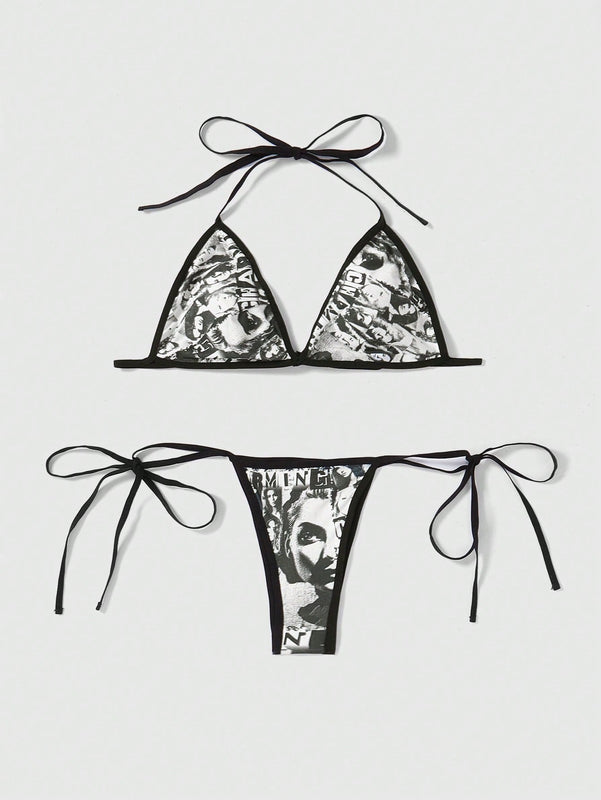Set de lenceria con estampado de figura