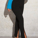 SXY Pantalones Largos De Cintura Alta Para Mujeres Con Dobladillo Dividido Para Fiesta