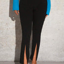SXY Pantalones Largos De Cintura Alta Para Mujeres Con Dobladillo Dividido Para Fiesta