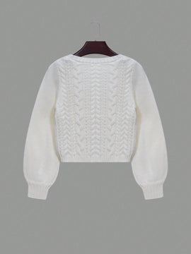 Moosta cardigan casual suelto de unicolor de manga larga con lazada delante para mujer, otono/invierno