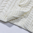 Moosta cardigan informal de manga de globo con nudo delantero de unicolor para otono/invierno