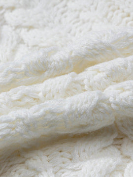 Moosta cardigan informal de manga de globo con nudo delantero de unicolor para otono/invierno
