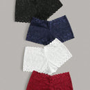 4 Piezas Todo Encaje Sexy Boyshort Para Mujer
