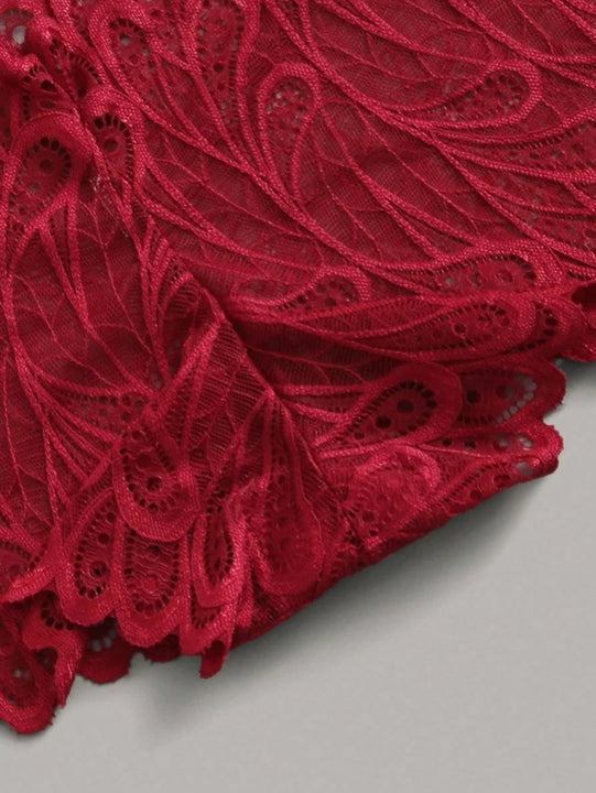 4 Piezas Todo Encaje Sexy Boyshort Para Mujer