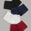 4 Piezas Todo Encaje Sexy Boyshort Para Mujer