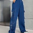 EZwear Jeans cargo con bolsillo lateral con solapa