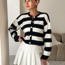 Cardigan holgado con botones frontales y hombros caidos, adecuado para otono e invierno, para mujer