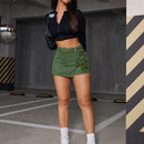 ICON Skort mezclilla con cordon lateral