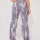 ICON Jeans de pierna recta de talle alto con estampado de dibujo