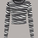 EZwear Jersey crop con patron de rayas