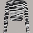 EZwear Jersey crop con patron de rayas