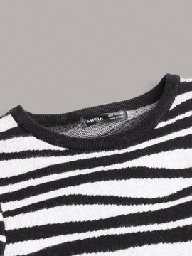 EZwear Jersey crop con patron de rayas
