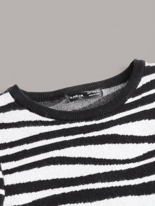 EZwear Jersey crop con patron de rayas