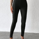 Pantalones ajustados unicolor de talle alto