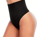 Ropa Interior Reductora De Control De Abdomen De Cintura Alta, Tangas Moldeadoras Para Mujeres, Realzador De Gluteos, Negro