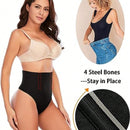 Ropa Interior Reductora De Control De Abdomen De Cintura Alta, Tangas Moldeadoras Para Mujeres, Realzador De Gluteos, Negro
