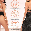 Ropa Interior Reductora De Control De Abdomen De Cintura Alta, Tangas Moldeadoras Para Mujeres, Realzador De Gluteos, Negro