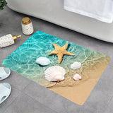 1pc Alfombra Impresa De Estrella De Mar Para Baño, Alfombra Antideslizante Para Baño, Moderna Alfombra De Decoración Para El Hogar, Alfombra Lateral Para Bañera