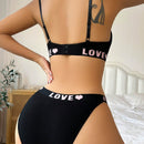 Set de lenceria con estampado de letra con aro