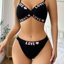 Set de lenceria con estampado de letra con aro