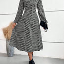 Vestido con estampado de manga farol