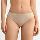 Leisure tanga solido sexy, comodo, con cintura media, sin costuras y elastico, amigable con la piel - desnudo
