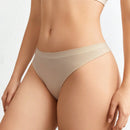 Leisure tanga solido sexy, comodo, con cintura media, sin costuras y elastico, amigable con la piel - desnudo