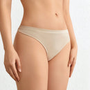 Leisure tanga solido sexy, comodo, con cintura media, sin costuras y elastico, amigable con la piel - desnudo