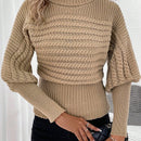 Frenchy Jersey cuello alto de manga farol