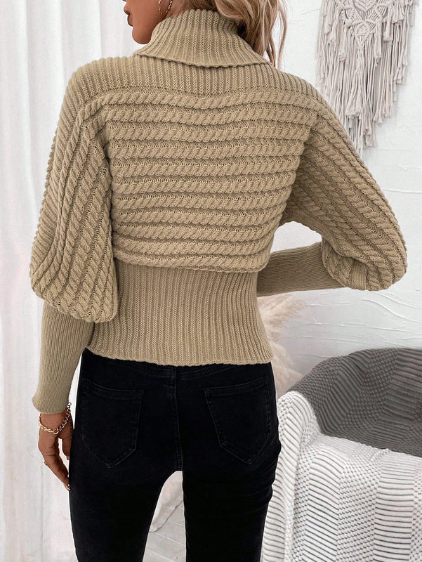 Frenchy Jersey cuello alto de manga farol