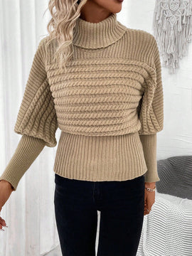 Frenchy Jersey cuello alto de manga farol