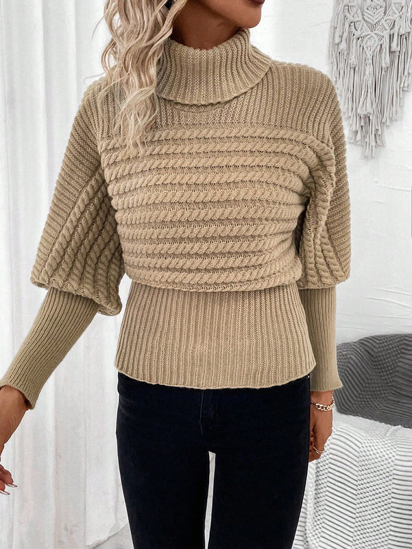 Frenchy Jersey cuello alto de manga farol