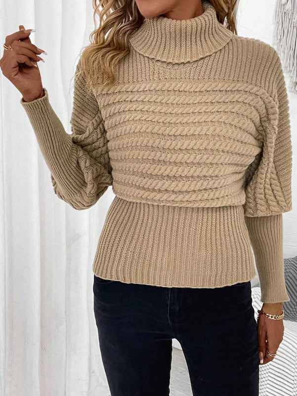 Frenchy Jersey cuello alto de manga farol